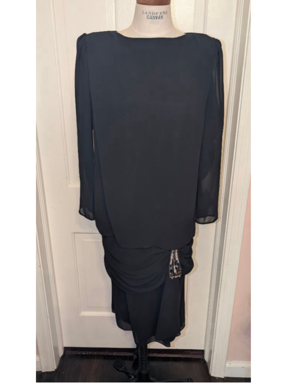 Women's Ursula of Switzerland Black Long Sleeve Dress Size 8